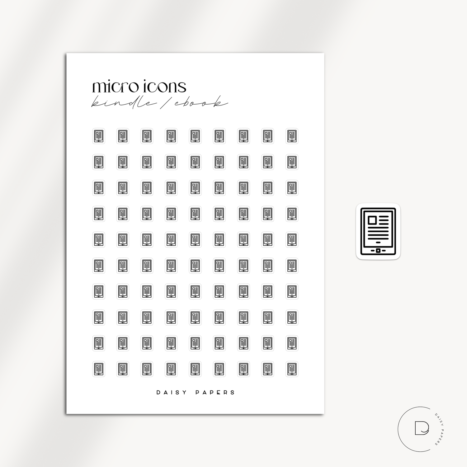 MICRO ICONS - KINDLE / E-BOOK