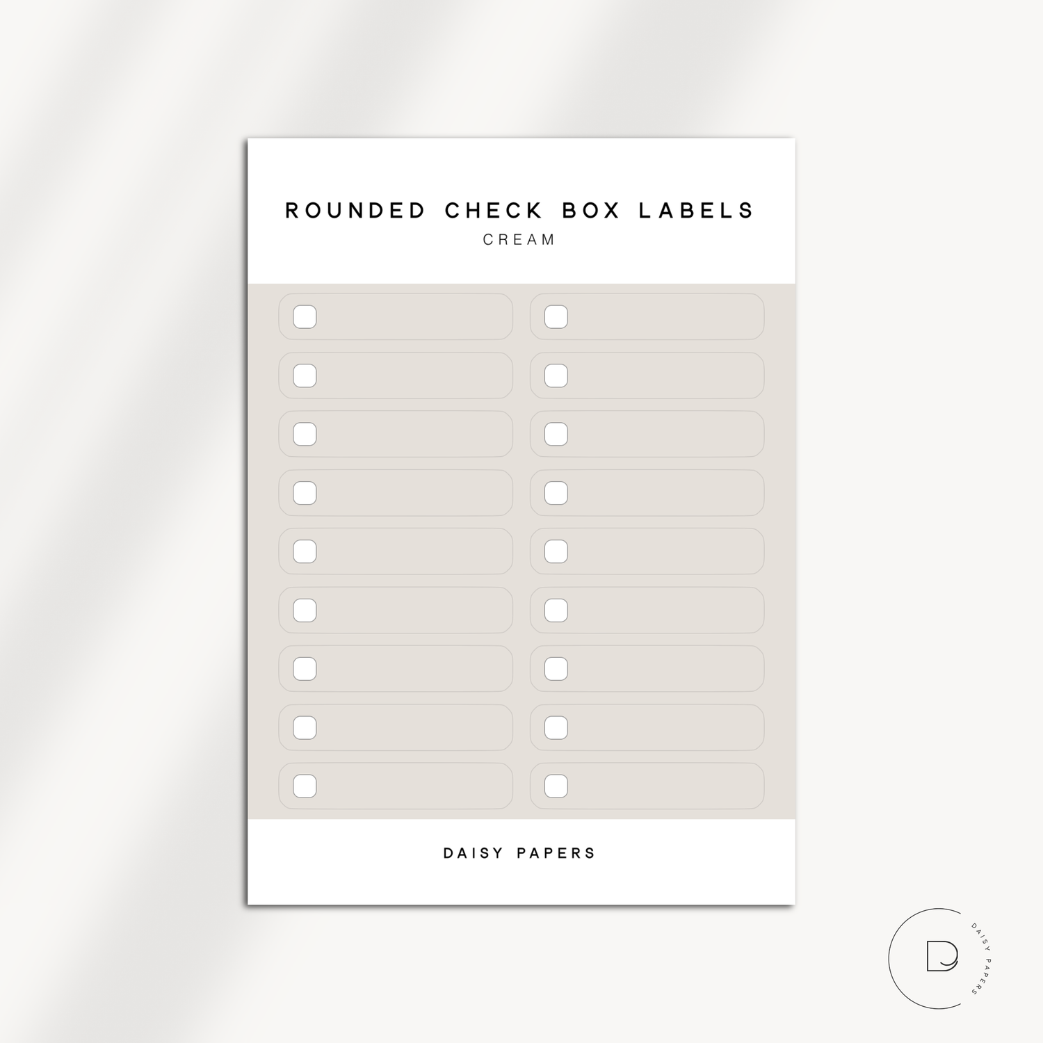 ROUNDED CHECK BOX LABELS