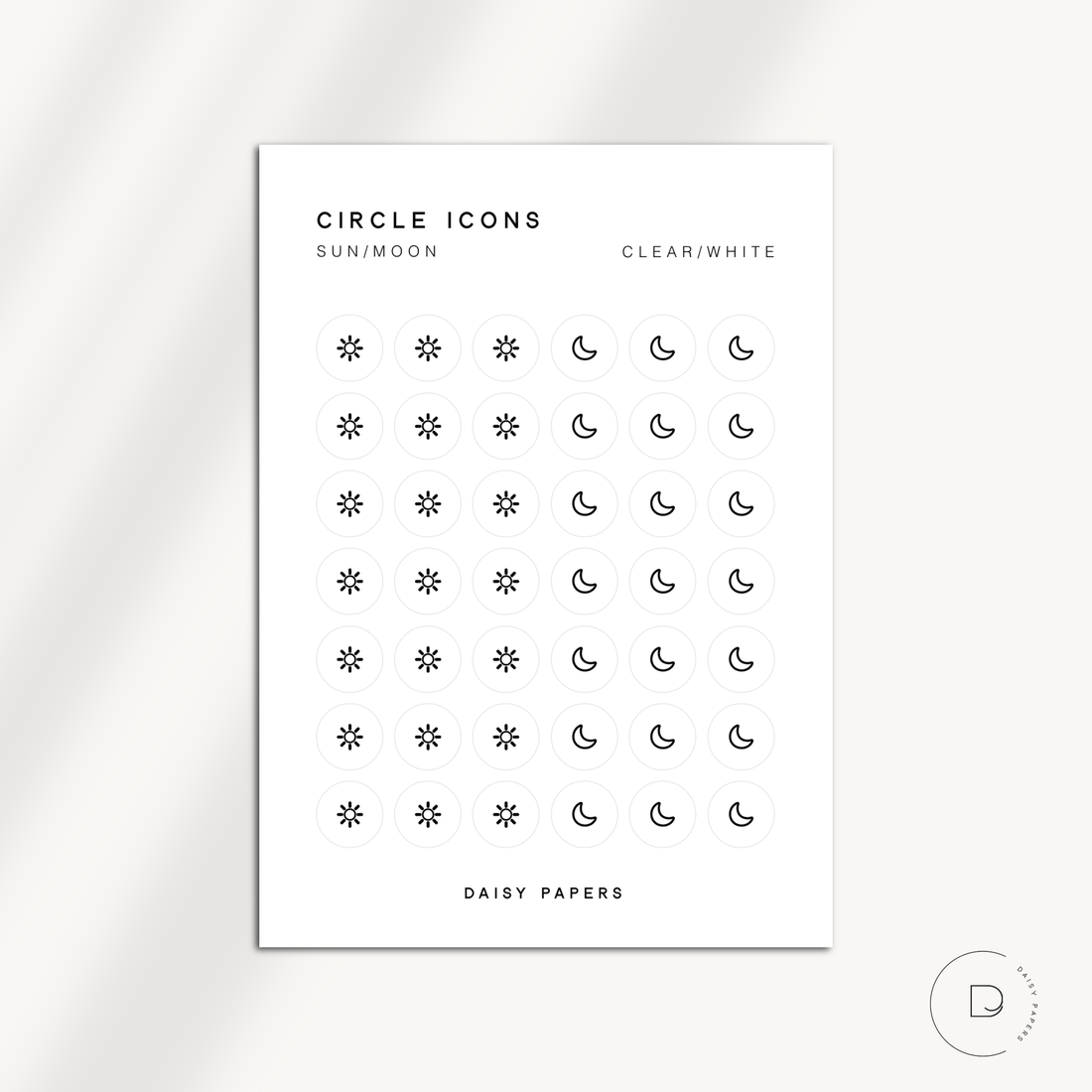 CIRCLE ICONS - SUN/MOON