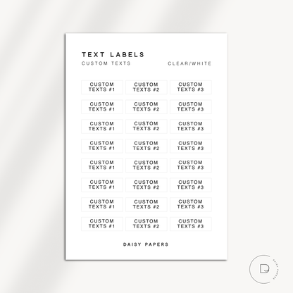 Text Labels - Custom Texts