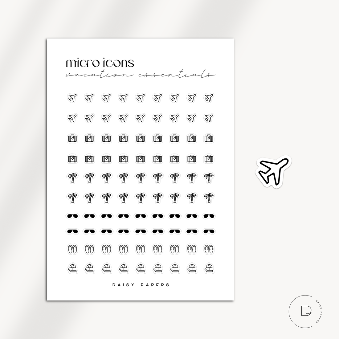 MICRO ICONS - VACATION ESSENTIALS