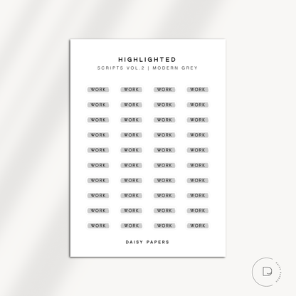 HIGHLIGHTED SCRIPTS VOL.2 - WORK