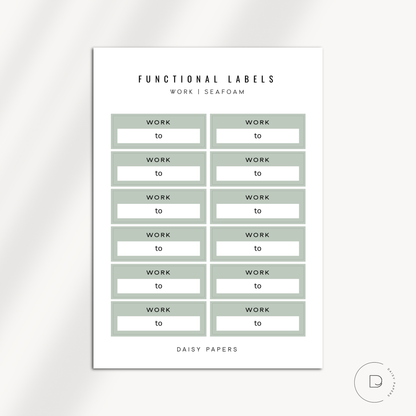 FUNCTIONAL LABELS - WORK